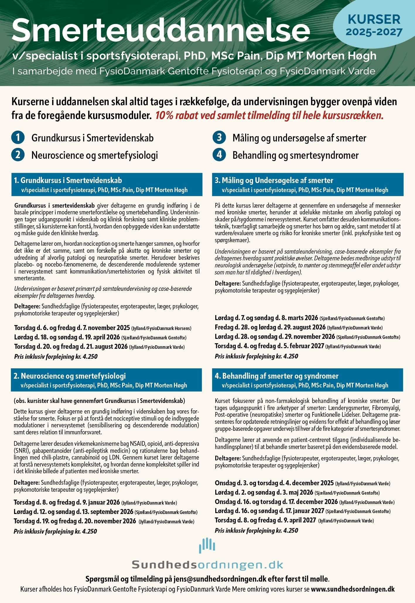 smerteuddannelse 2025-2027